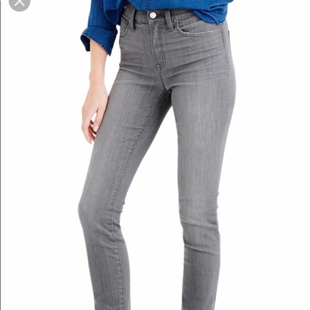 J.Crew grey medium wash high rise skinny jeans
